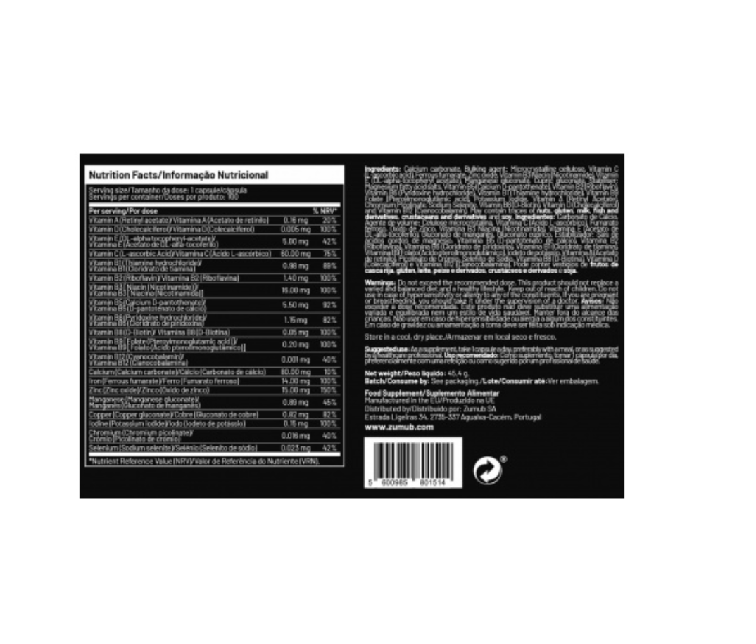 MULTIVITAMINAS + MINERAIS 100 CÁPSULAS