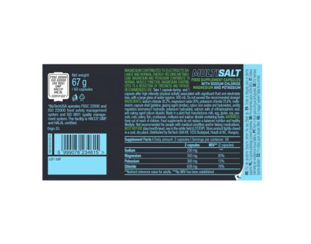 MULTISALT 60 CÁPSULAS Biotech USA