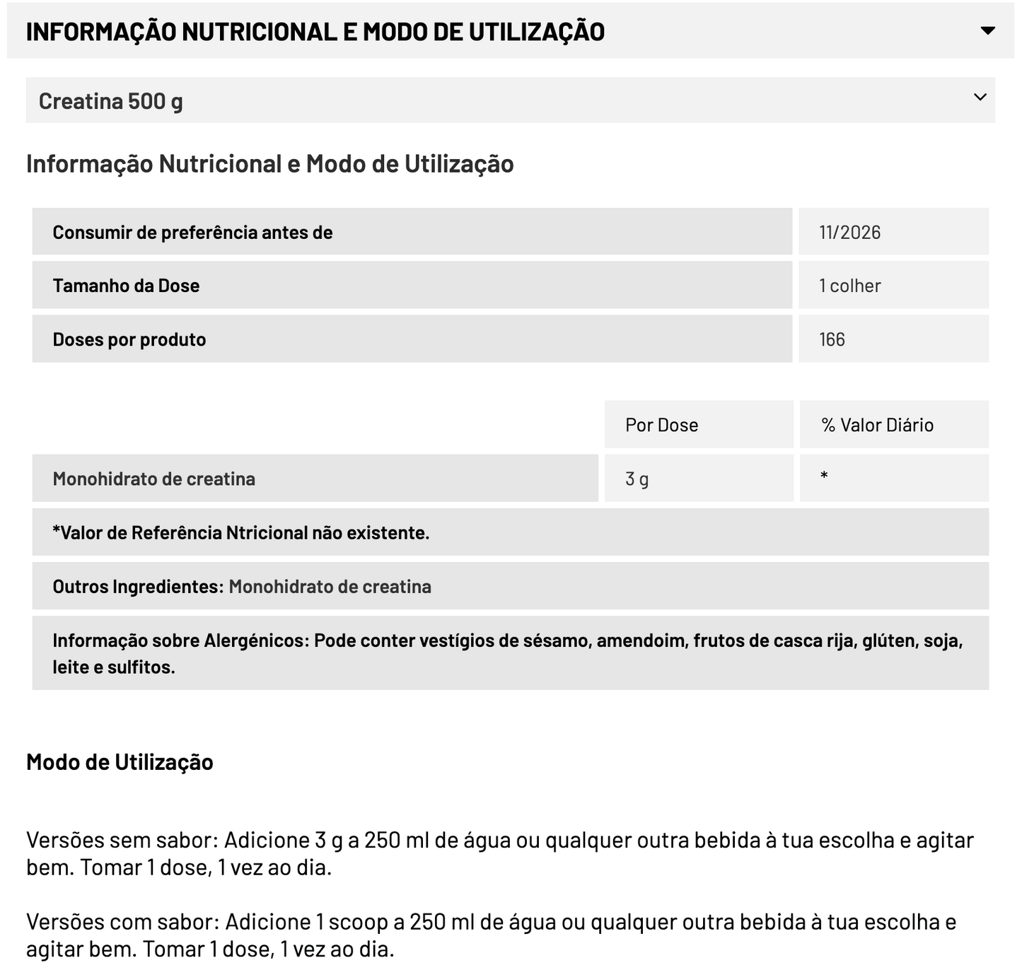 CREATINA Monohidratada ZUMUB
