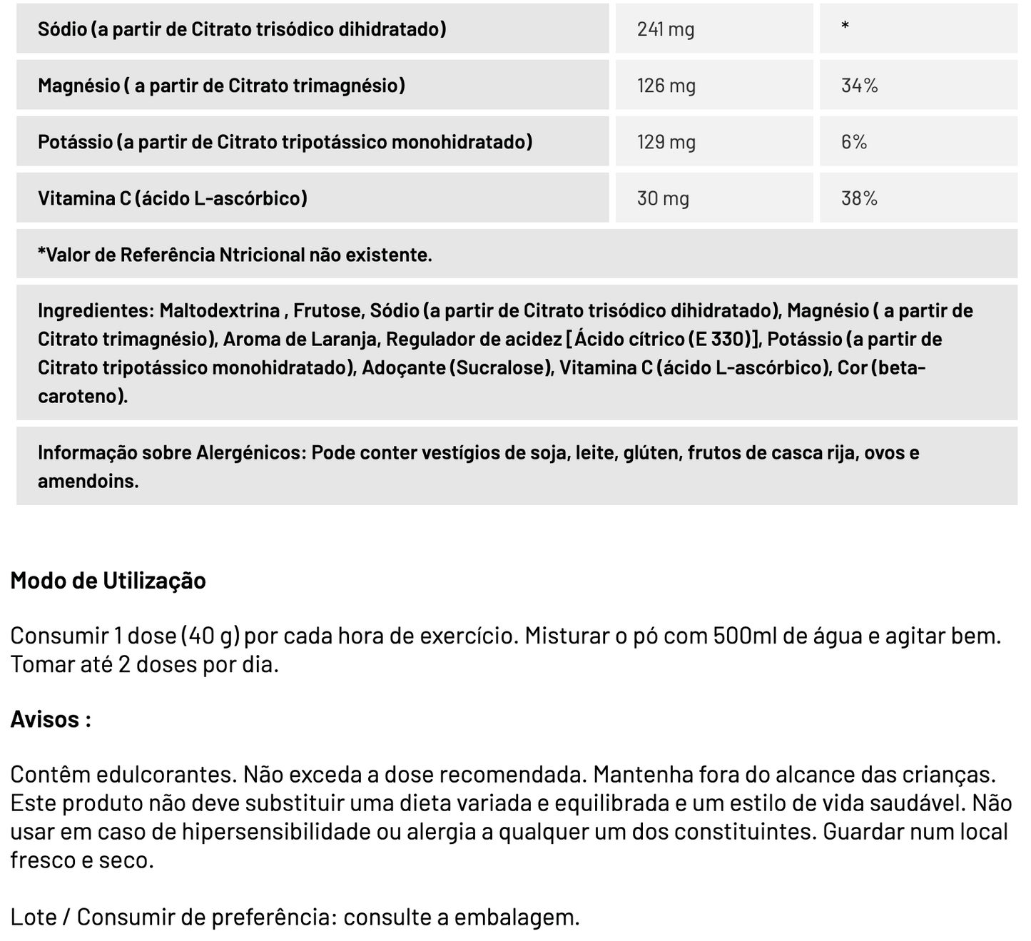 ISOTÓNICO PROFISSIONAL 1KG LARANJA