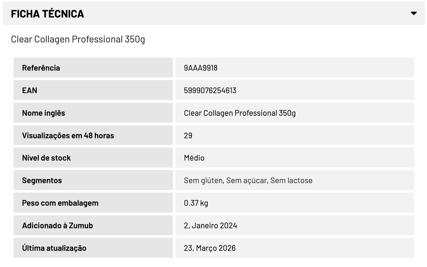 CLEAR COLLAGEN PROFESSIONAL 350G (Biotech USA)