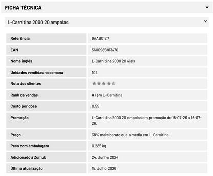 L-CARNITINA 2000 Zumub
