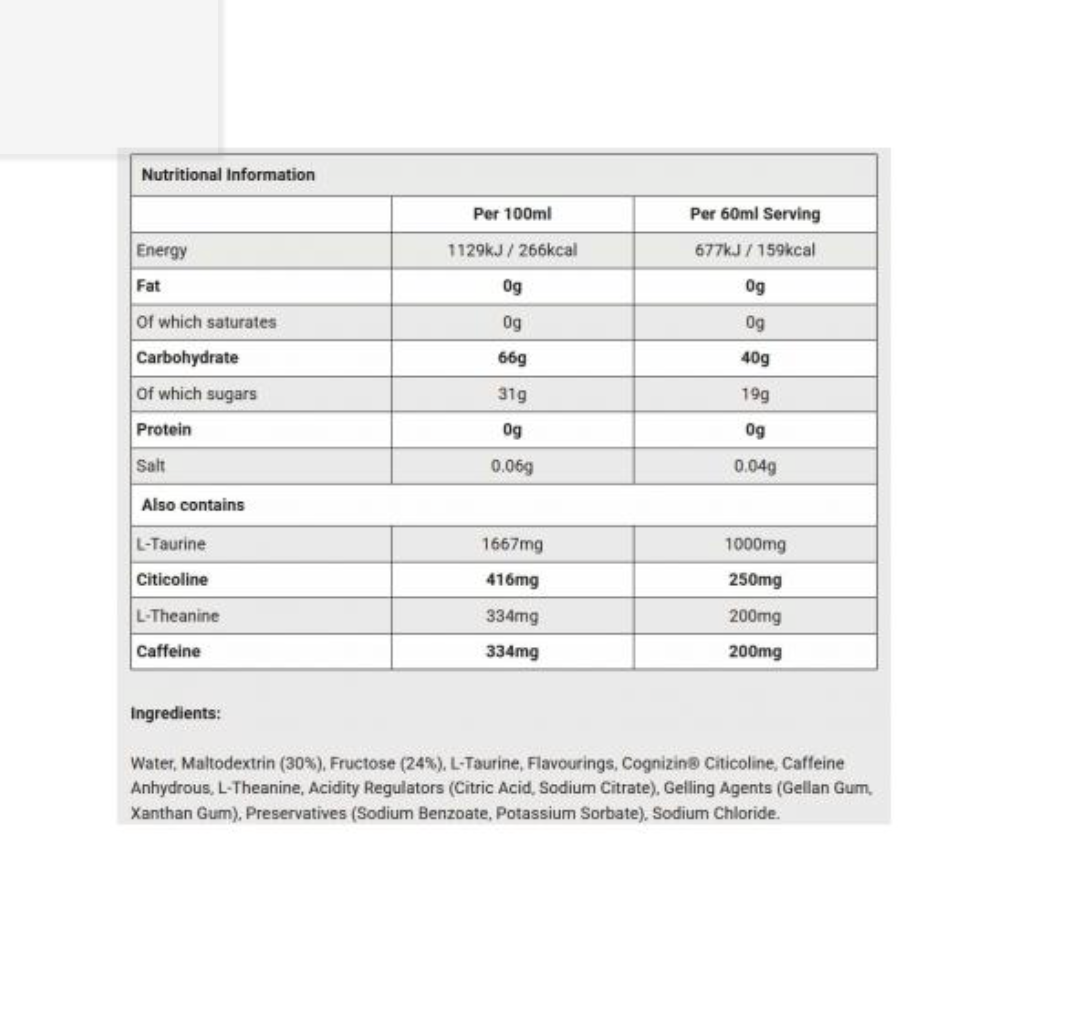 BETA FUEL + NOOTROPICS (C/ Cafeína) 40g de Hidratos