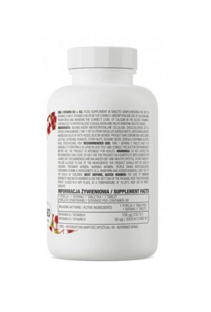 VITAMINA D3 + K2 90 COMPRIMIDOS